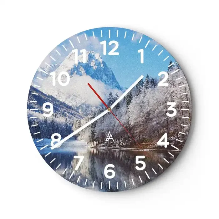 Reloj de pared – Reloj de vidrio – Guardia de nieve – 30×30 cm