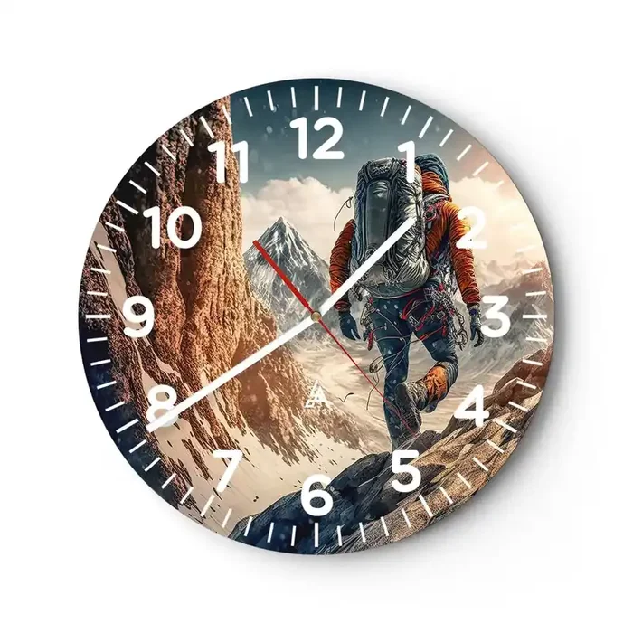 Reloj de pared – Reloj de vidrio – Guerrero solitario – 30×30 cm