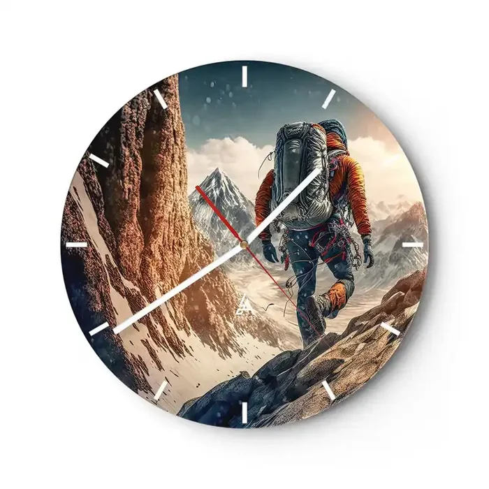 Reloj de pared – Reloj de vidrio – Guerrero solitario – 40×40 cm