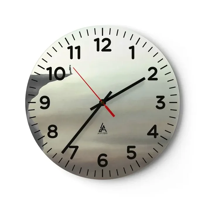 Reloj de pared – Reloj de vidrio – Hacia arriba, ¡por supuesto! – 30×30 cm