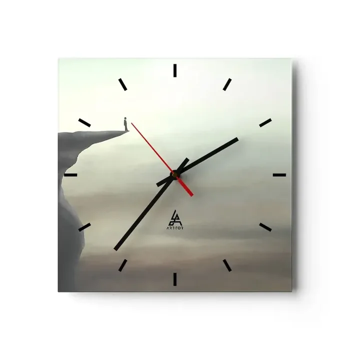 Reloj de pared – Reloj de vidrio – Hacia arriba, ¡por supuesto! – 40×40 cm