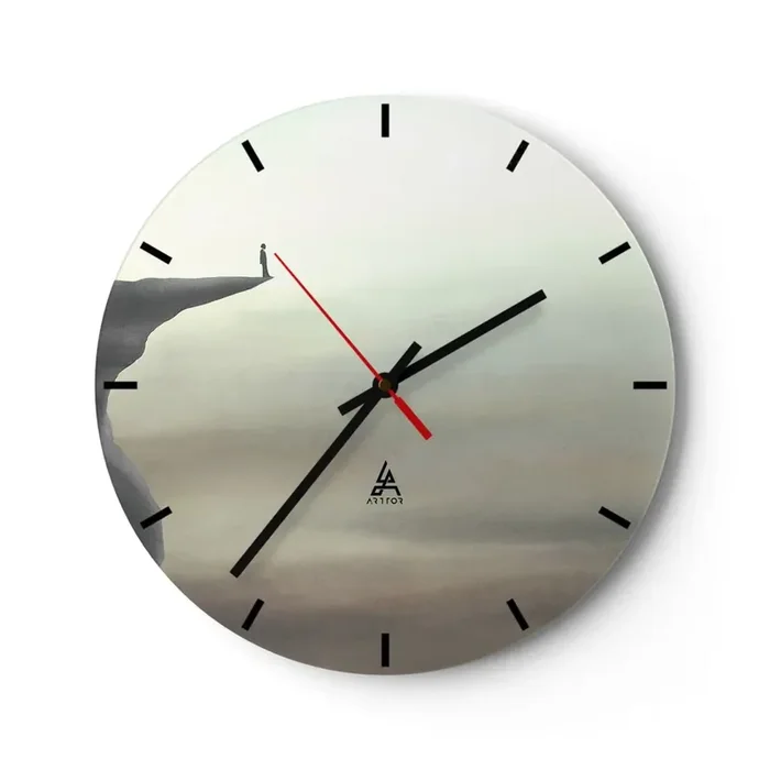 Reloj de pared – Reloj de vidrio – Hacia arriba, ¡por supuesto! – 40×40 cm