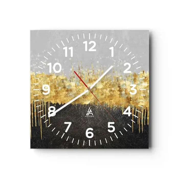 Reloj de pared – Reloj de vidrio – Hacia arriba y hacia abajo – 40×40 cm