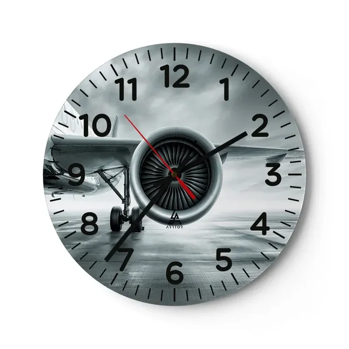 Reloj de pared – Reloj de vidrio – Hay poder – 30×30 cm