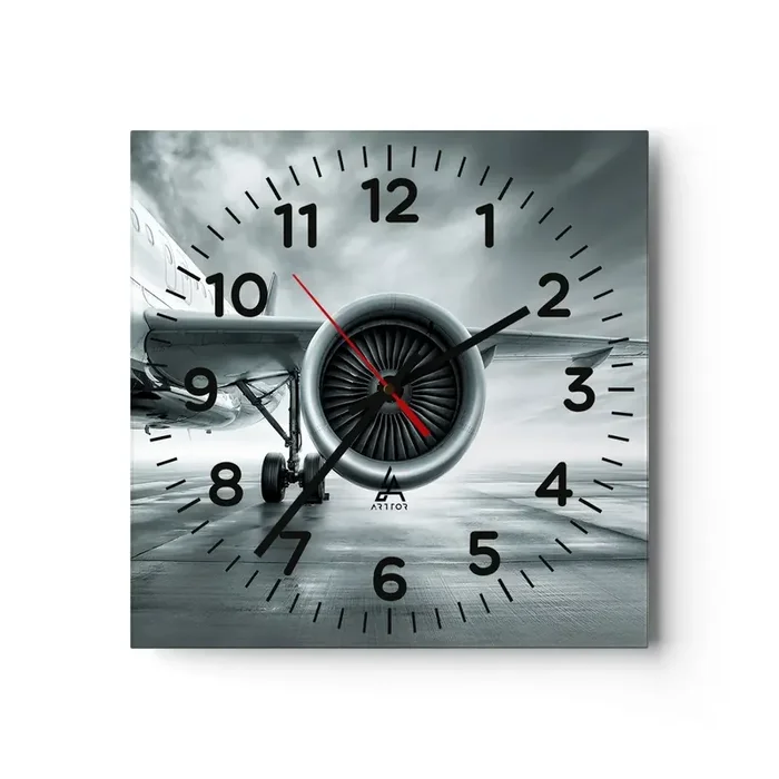 Reloj de pared – Reloj de vidrio – Hay poder – 30×30 cm