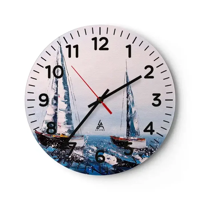 Reloj de pared – Reloj de vidrio – Hermandad del viento – 30×30 cm
