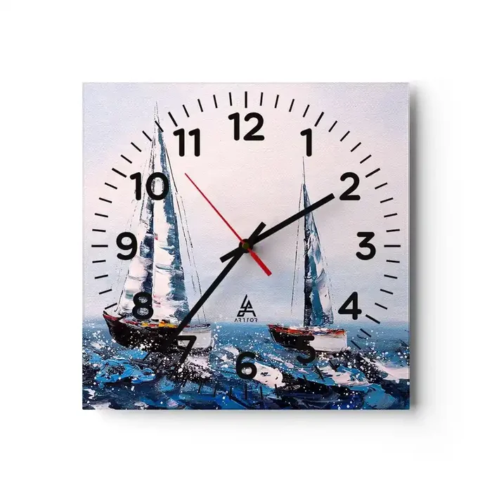 Reloj de pared – Reloj de vidrio – Hermandad del viento – 40×40 cm