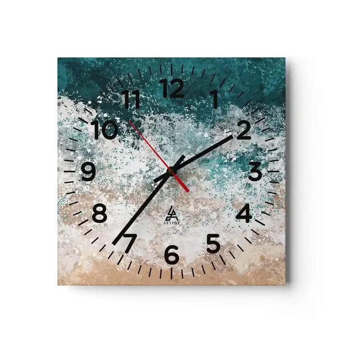 Reloj de pared – Reloj de vidrio – Historias del mar – 40×40 cm