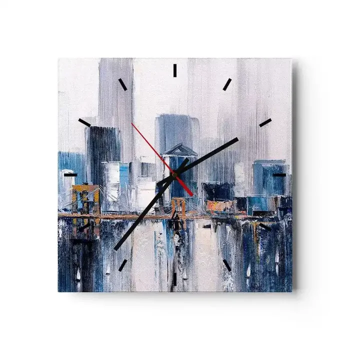 Reloj de pared – Reloj de vidrio – Impresión neoyorquina – 40×40 cm