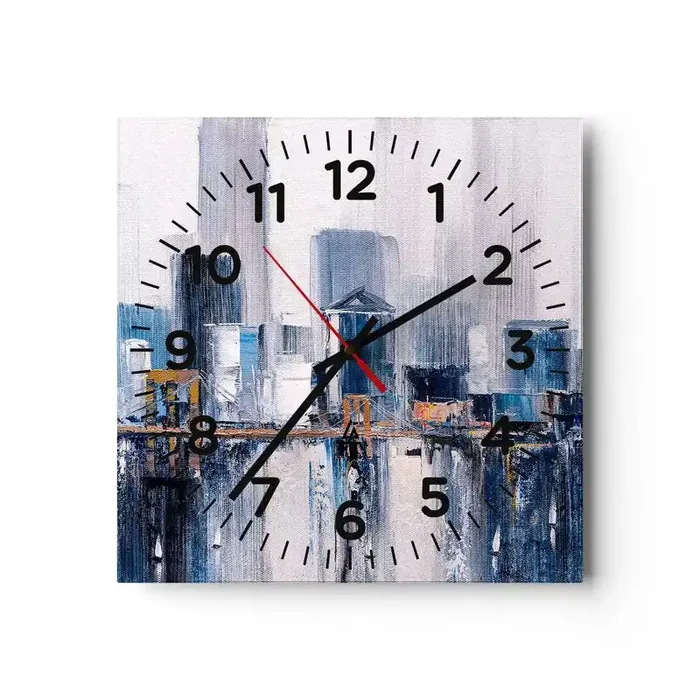 Reloj de pared – Reloj de vidrio – Impresión neoyorquina – 40×40 cm