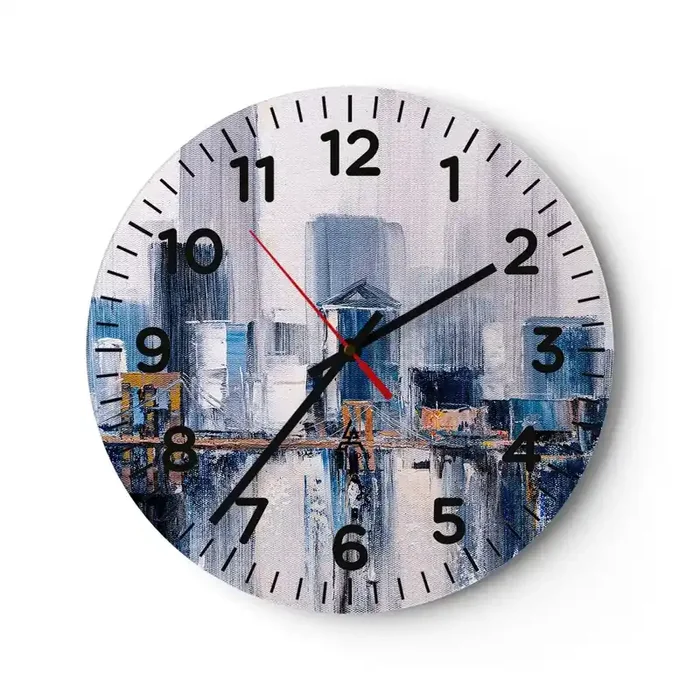 Reloj de pared – Reloj de vidrio – Impresión neoyorquina – 40×40 cm