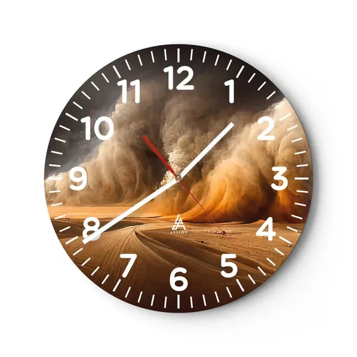 Reloj de pared – Reloj de vidrio – Ira del desierto – 40×40 cm