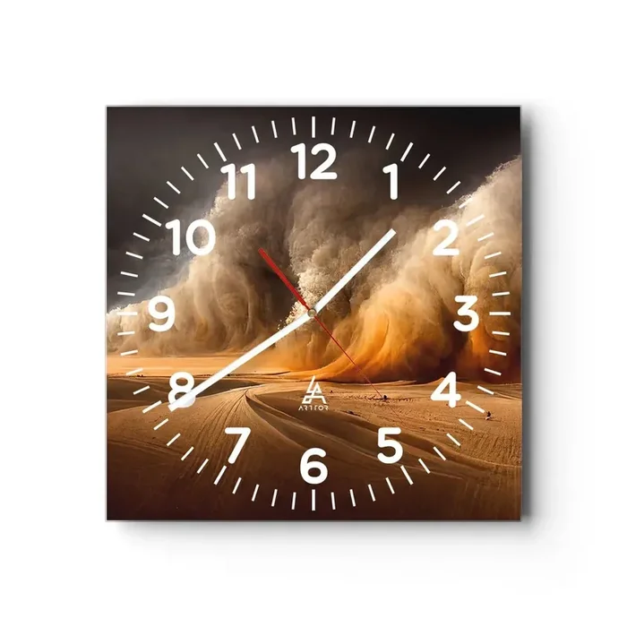 Reloj de pared – Reloj de vidrio – Ira del desierto – 40×40 cm