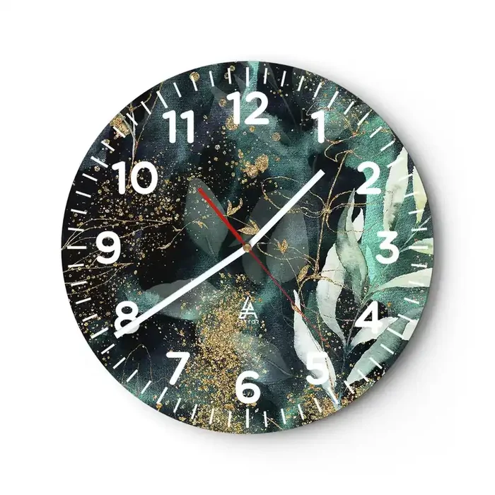Reloj de pared – Reloj de vidrio – Jardín encantado – 30×30 cm
