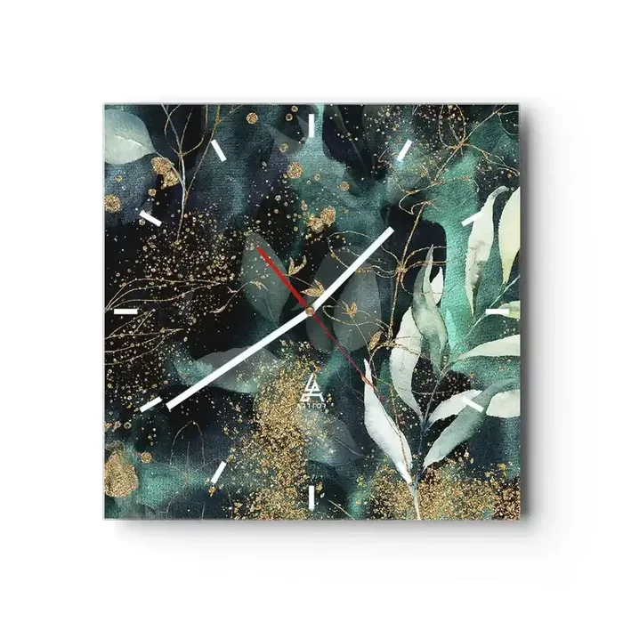 Reloj de pared – Reloj de vidrio – Jardín encantado – 40×40 cm