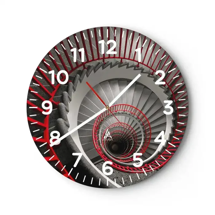 Reloj de pared – Reloj de vidrio – Juegos arquitectónicos – 30×30 cm