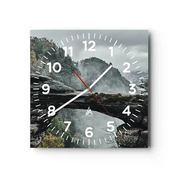 Reloj de pared – Reloj de vidrio – La aventura está a punto de comenzar – 40×40 cm