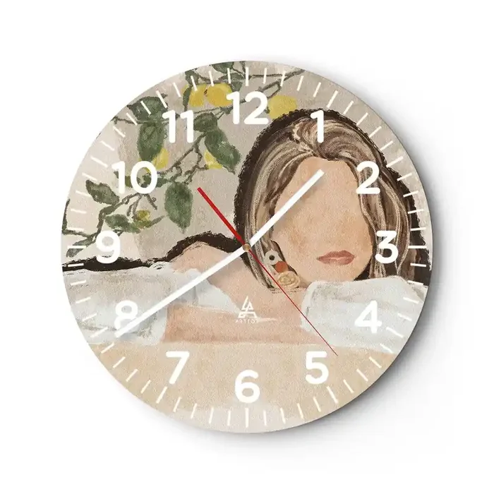 Reloj de pared – Reloj de vidrio – La belleza del sur – 40×40 cm