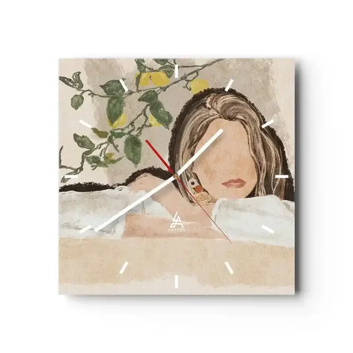 Reloj de pared – Reloj de vidrio – La belleza del sur – 40×40 cm