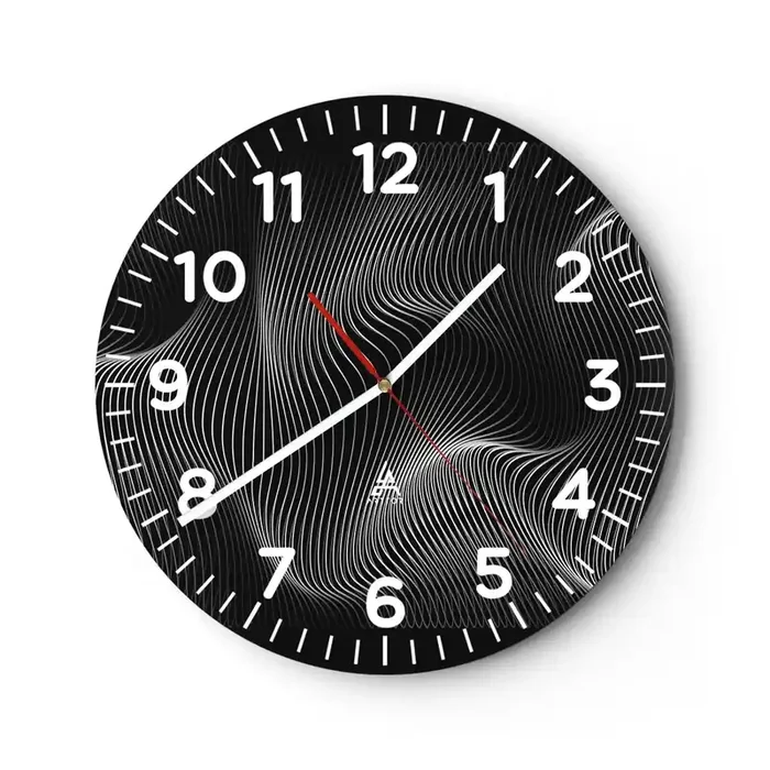 Reloj de pared – Reloj de vidrio – La danza de la luz en el espacio – 40×40 cm