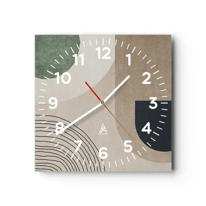 Reloj de pared – Reloj de vidrio – La delicadeza de un óvalo – 30×30 cm