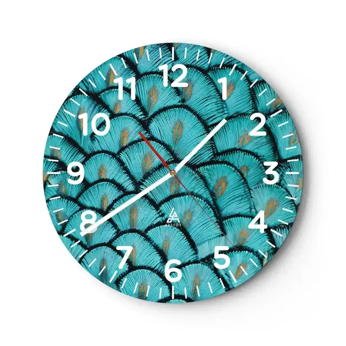 Reloj de pared – Reloj de vidrio – La gran gala de las plumas – 40×40 cm