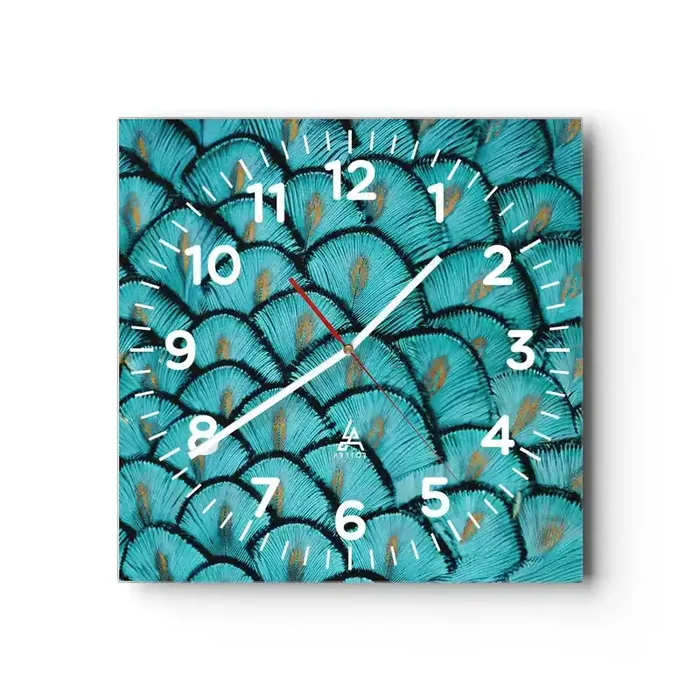 Reloj de pared – Reloj de vidrio – La gran gala de las plumas – 40×40 cm