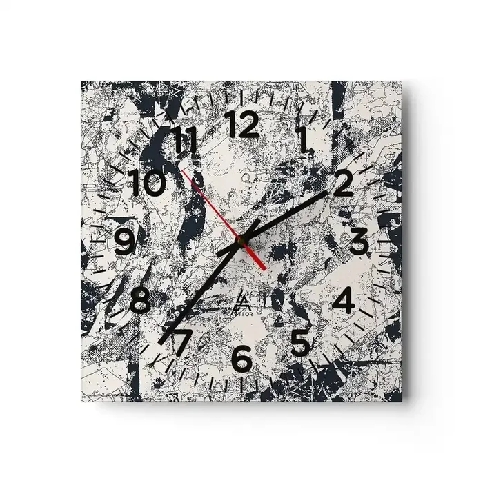 Reloj de pared – Reloj de vidrio – La interpenetración de los opuestos – 40×40 cm
