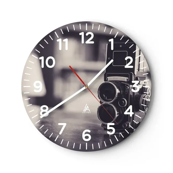 Reloj de pared – Reloj de vidrio – La magia de la fotografía antigua – 30×30 cm