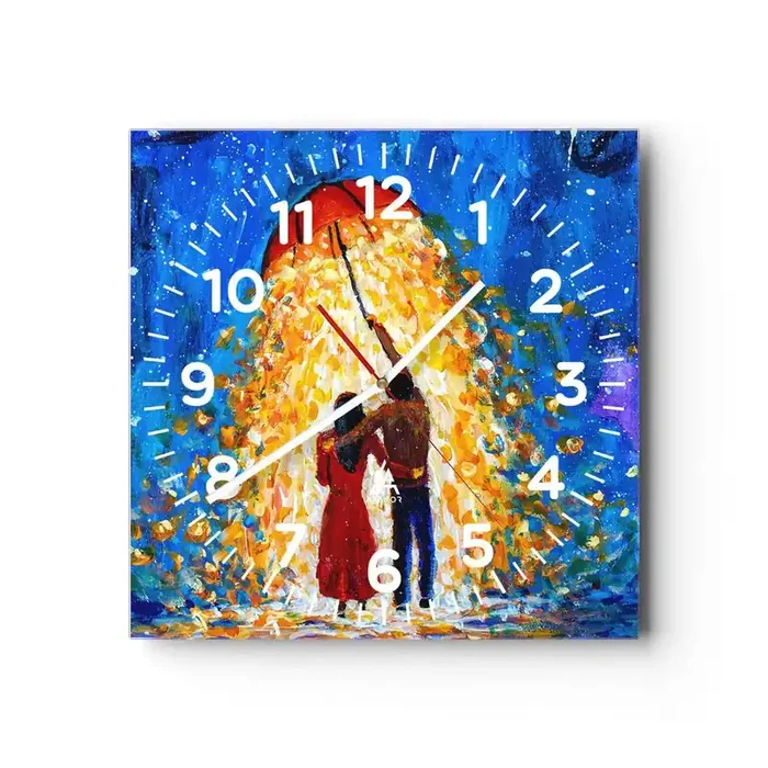 Reloj de pared – Reloj de vidrio – La magia de una tarde lluviosa – 40×40 cm