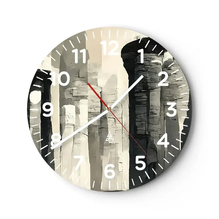 Reloj de pared – Reloj de vidrio – La majestuosidad de la antigüedad – 40×40 cm