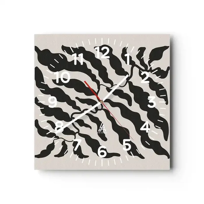 Reloj de pared – Reloj de vidrio – La naturaleza de un cuadrado – 30×30 cm