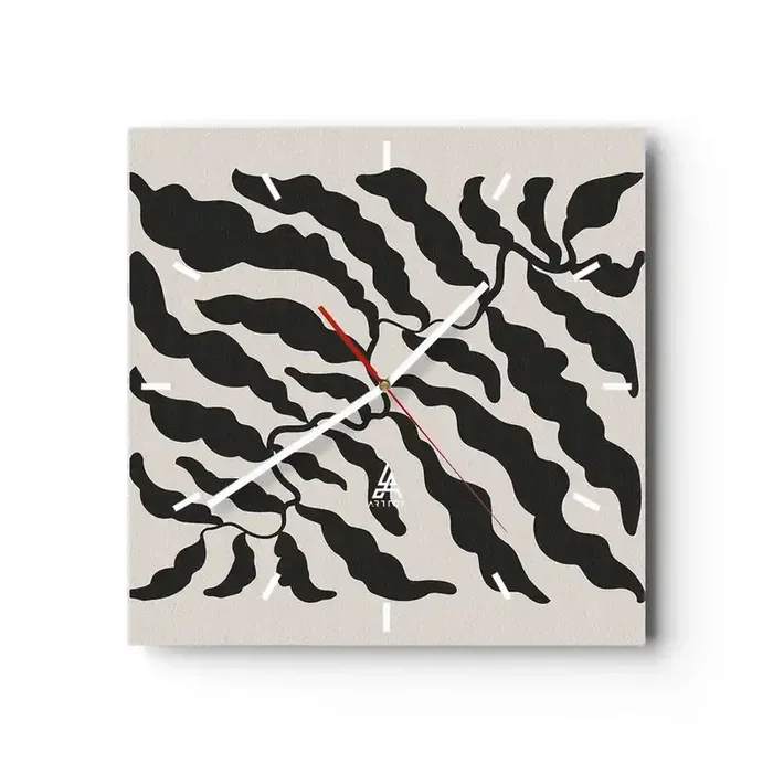Reloj de pared – Reloj de vidrio – La naturaleza de un cuadrado – 40×40 cm