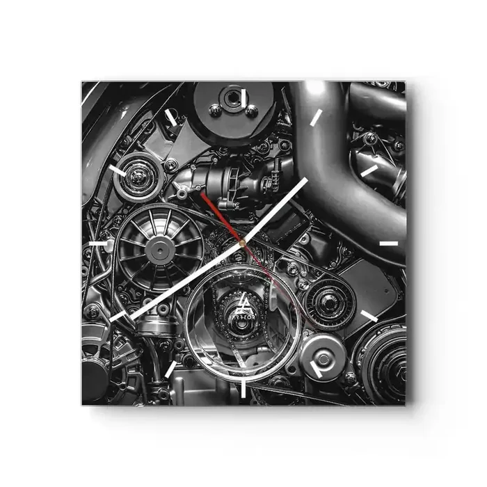 Reloj de pared – Reloj de vidrio – La poesía de la mecánica – 40×40 cm