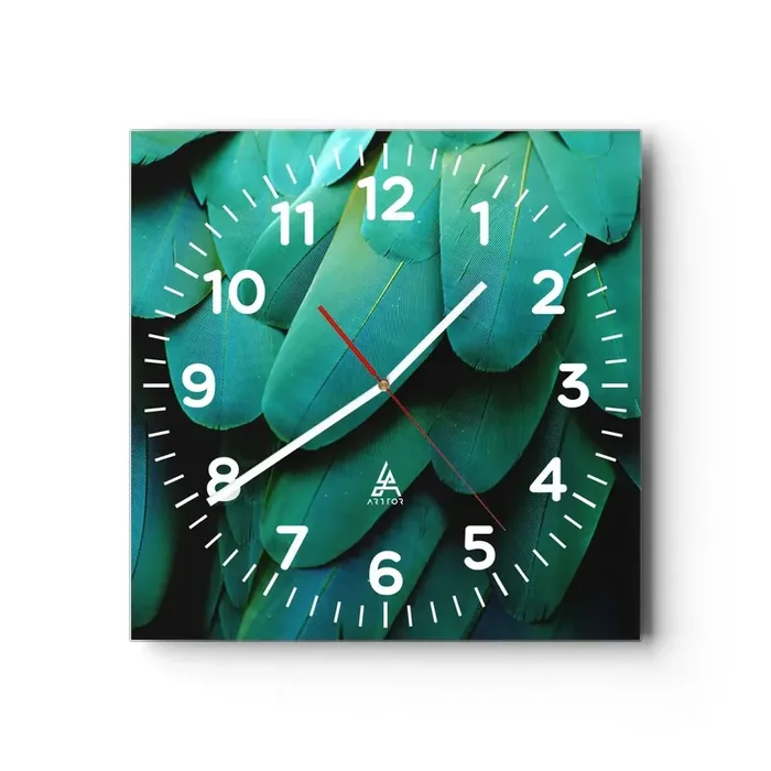 Reloj de pared – Reloj de vidrio – La precisión de la naturaleza – 40×40 cm