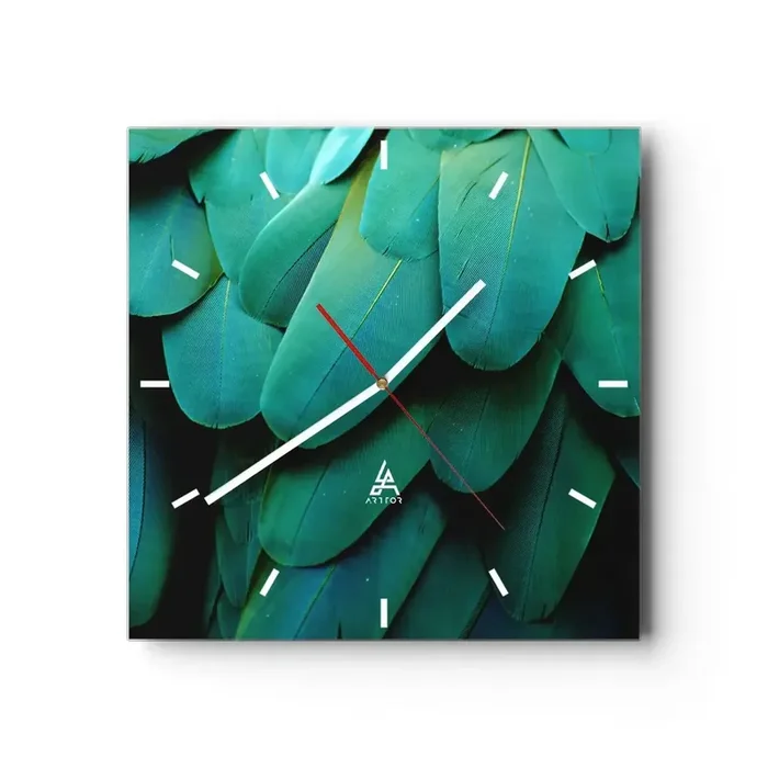 Reloj de pared – Reloj de vidrio – La precisión de la naturaleza – 40×40 cm