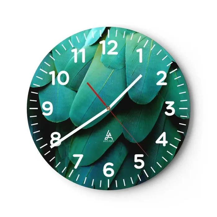 Reloj de pared – Reloj de vidrio – La precisión de la naturaleza – 40×40 cm