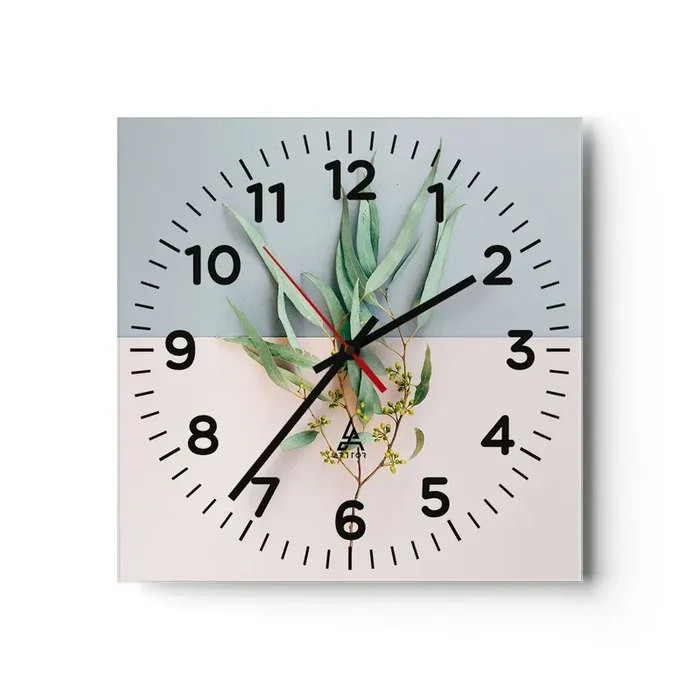 Reloj de pared – Reloj de vidrio – La sutileza del pastel – 30×30 cm