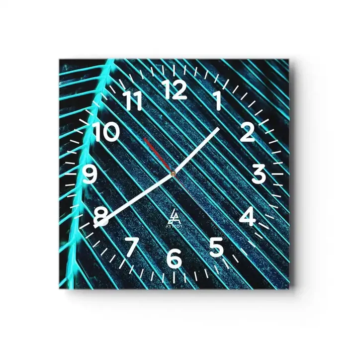 Reloj de pared – Reloj de vidrio – La textura del verde – 30×30 cm