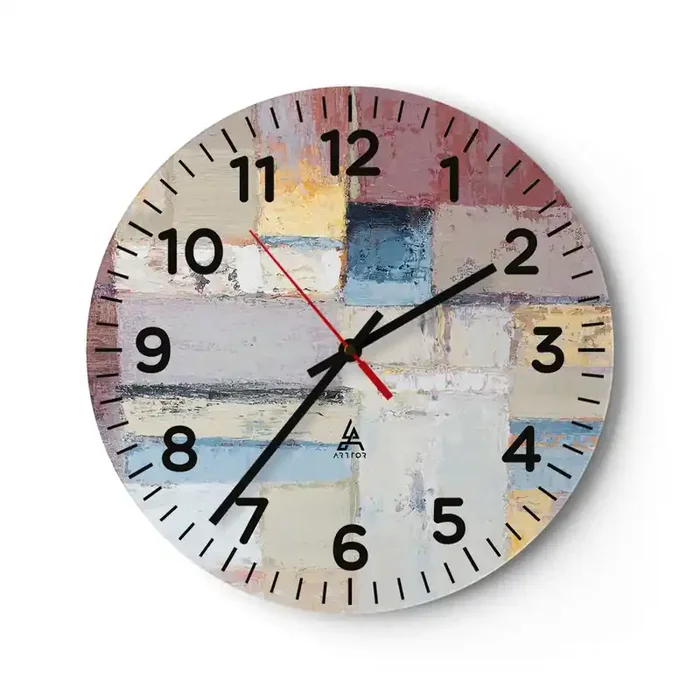 Reloj de pared – Reloj de vidrio – La tranquilidad de la geometría – 30×30 cm