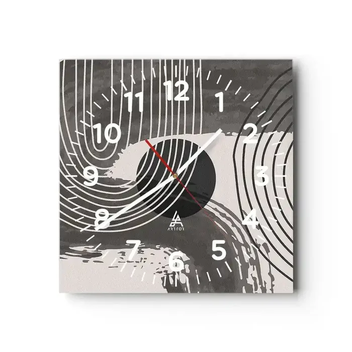 Reloj de pared – Reloj de vidrio – La victoria del óvalo – 40×40 cm