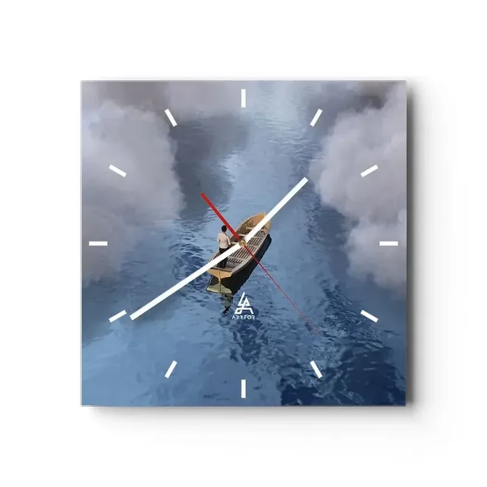 Reloj de pared – Reloj de vidrio – La vida – el viaje – lo desconocido – 40×40 cm