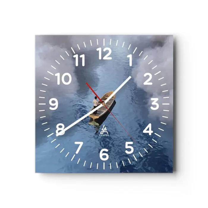 Reloj de pared – Reloj de vidrio – La vida – el viaje – lo desconocido – 40×40 cm