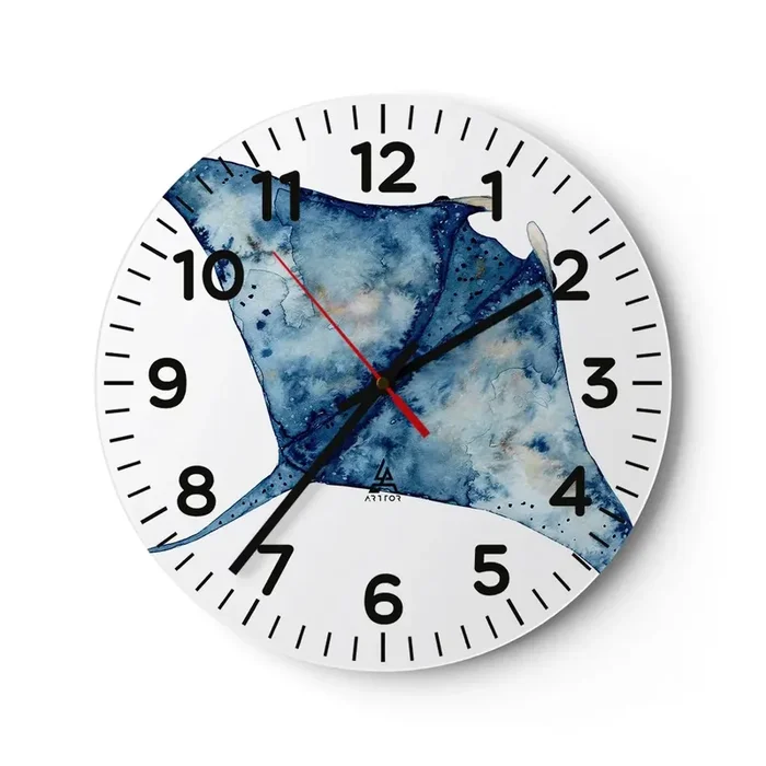 Reloj de pared – Reloj de vidrio – La vida en azul – 30×30 cm