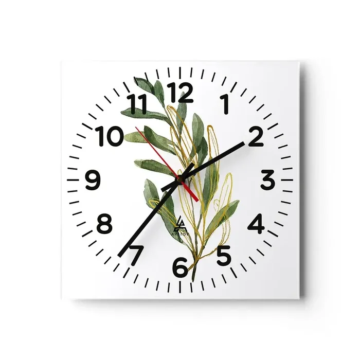 Reloj de pared – Reloj de vidrio – La vida se abre camino – 40×40 cm