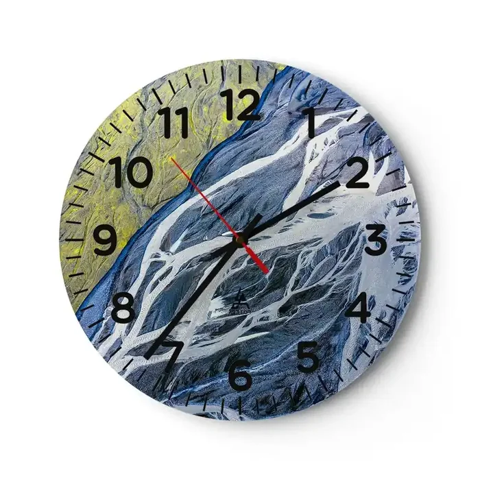 Reloj de pared – Reloj de vidrio – Las pinturas rupestres de la naturaleza – 30×30 cm