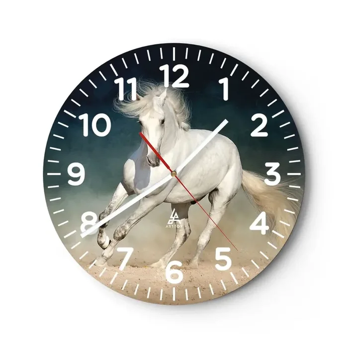 Reloj de pared – Reloj de vidrio – Libertad en estado puro – 30×30 cm