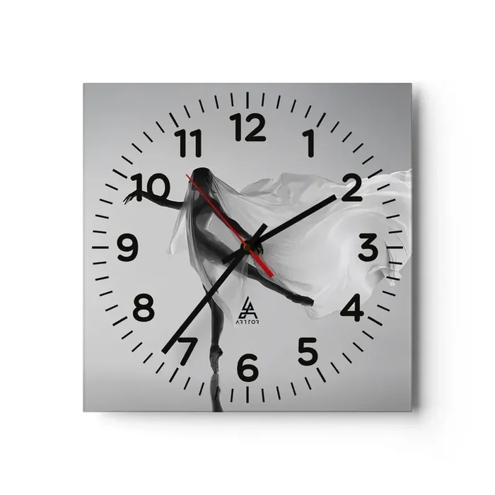 Reloj de pared – Reloj de vidrio – Ligereza y gracia – 30×30 cm