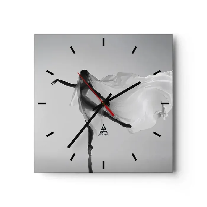 Reloj de pared – Reloj de vidrio – Ligereza y gracia – 40×40 cm