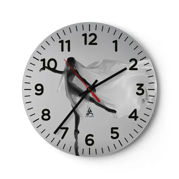 Reloj de pared – Reloj de vidrio – Ligereza y gracia – 40×40 cm